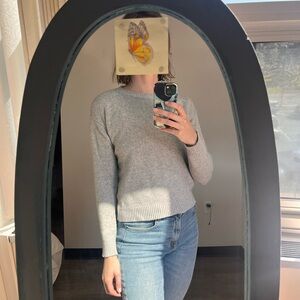 Brandy Melville Light Gray Crew Neck Sweater